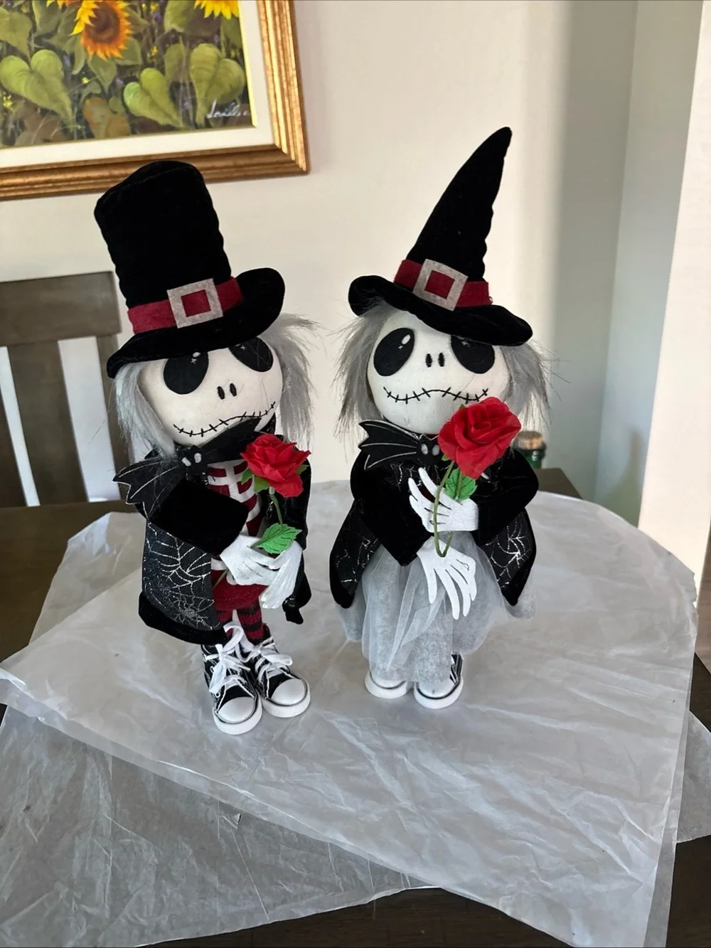 Vintage Day of the Dead Skull Skeleton Couple